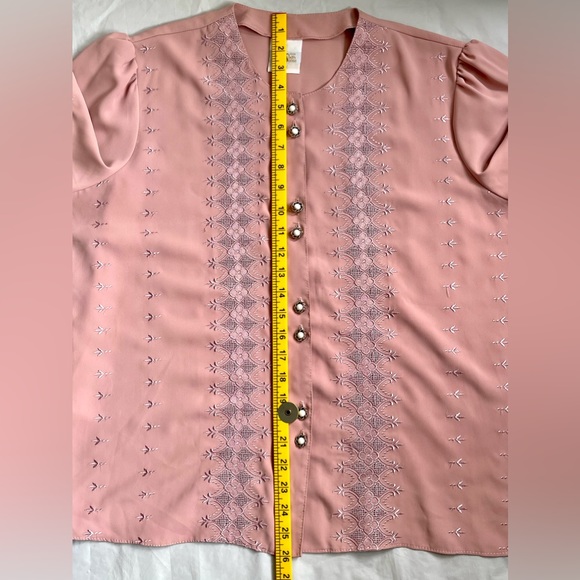 C&A Vintage Blouse UK 18 Pink/Cottagecore/Royalcore/Ethereal/Fairycore/Angelcore - Picture 9 of 11